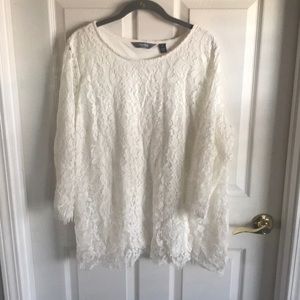 Martha Stewart white lace blouse Size 1x